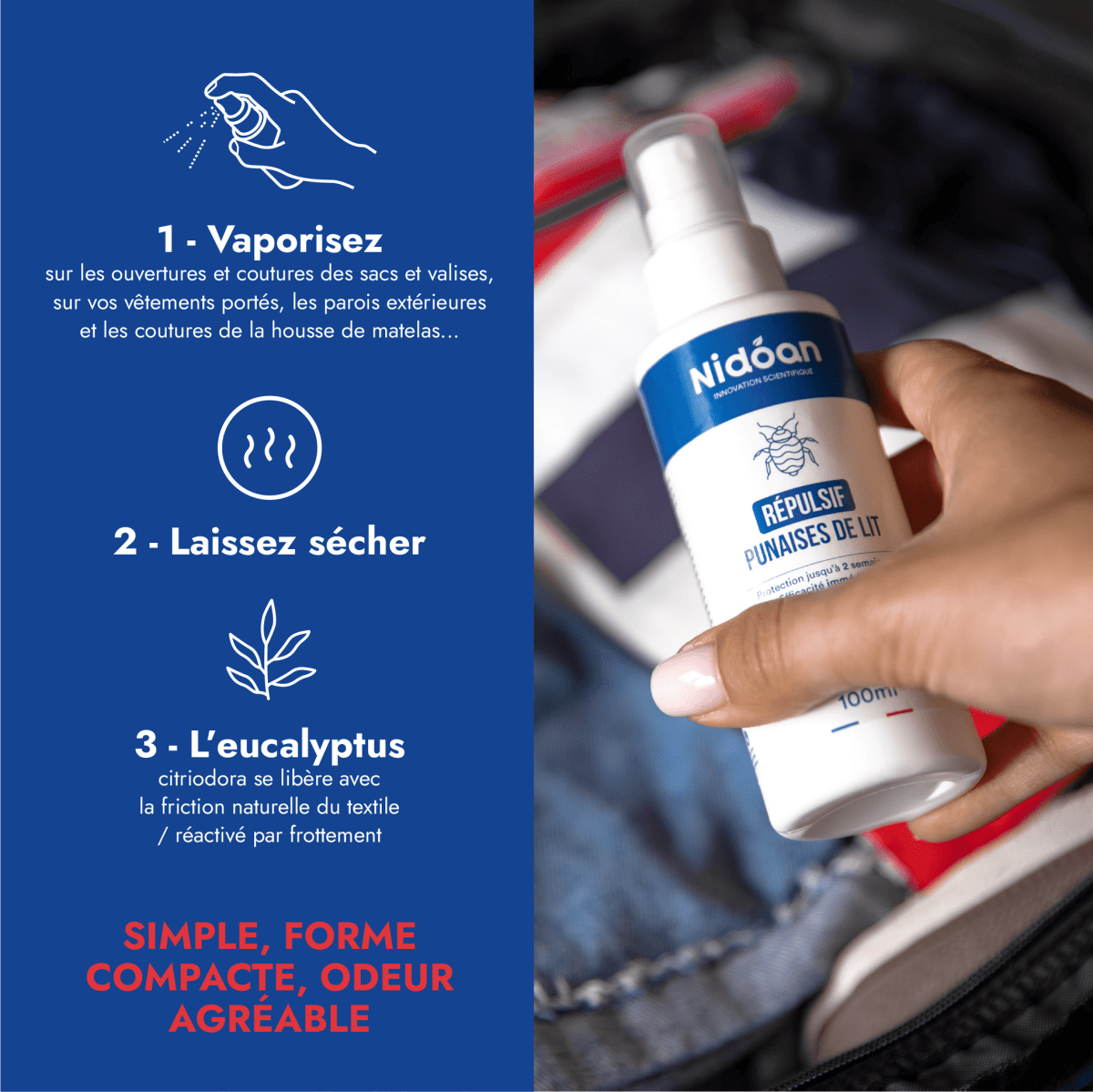 Comment utiliser le spray répulsif punaise de lit Nidoan® ?